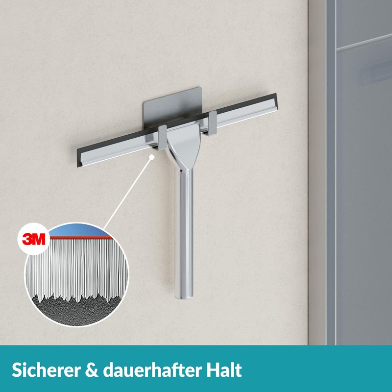 WEISSENSTEIN Shower Squeegee No Drilling – Squeegee Shower with Hook