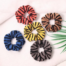 5 Pack Pet gifts Cat scrunchies for girls Hair Cute Zebra Hair Ties Accessories for Women Chiffion Cartoons Scrunchy Hair Bands, Pet flamingo Hair Scrunchies (zebra stripe)