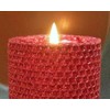 80 Hour-6 Inch Natural Beeswax Hybrid Pillar Glitter Candle, Ruby