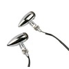 MotorToGo 2pcs Chrome Bullet Motorcycle LED Turn Signal Lights Chrome