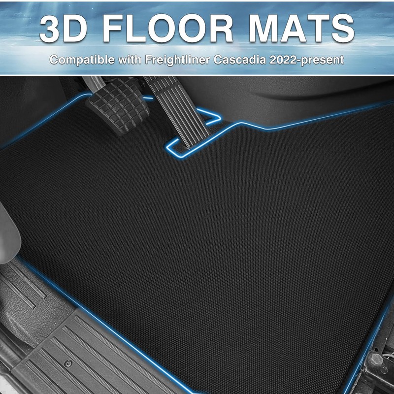 Mixsuper Floor Mats All Weather Floor Liners for Freightliner Cascadia