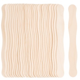 60 Pcs 8" Big Popsicle Sticks for Classroom Names, Jumbo Wooden Sticks for Arts Crafts, Wavy Handles for Wedding Fans (60)