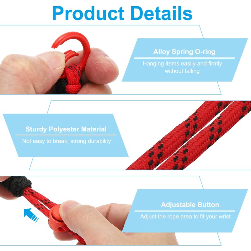 PATIKIL Paracord Lanyard Keychain, 2Pcs Cell Phone Keychain Rope Wrist