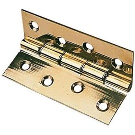 Merriway BH02211 Solid Polished Brass 100mm-2 Pcs Hinge DSW 100mm, 100 mm, Set of 2 Pieces