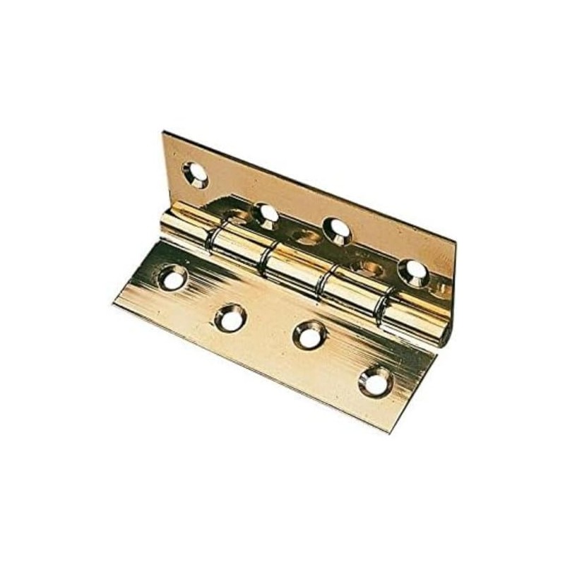 Merriway BH02211 Solid Polished Brass 100mm-2 Pcs Hinge DSW 100mm,