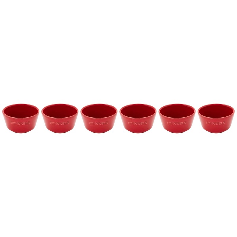 HENCKELS Ceramic 6-pc Round Ramekin Set - Cherry Red
