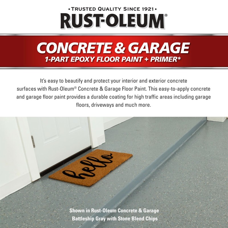 Rust-Oleum 380895 Concrete & Garage Clear Finish Topcoat, Gallon, Matte