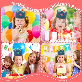 Zocipro Birthday Crown Hats for Kids, Reusable Birthday Baby Crown with 0-9 Number Replacement Decoration, Crown Party Hats, First Birthday Decorations for Boy and Girl