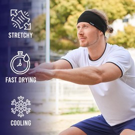 Diademas deportivas para hombres que absorben la humedad para mujeres, bandas ligeras para el cabello de yoga, crossfit o equipo de correr, cintas elásticas delgadas para entrenamiento para la cabeza,