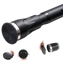 Tension Curtain Rod, 42 to 100 inch Adjustable Heavy Duty black shower curtain rod for bathroom Closet Windows