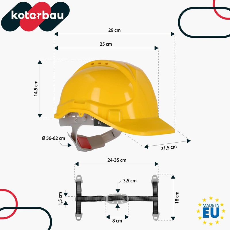 KOTARBAU® Protective Helmet Construction Helmet Adjustable Yellow