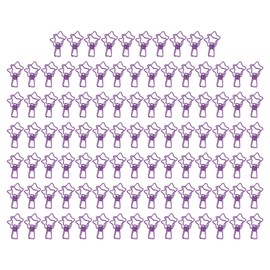 100pcs Star Binder Clips Cute Cartoon Hollow Strong Clamping Force Sturdy Metal Paper Clamps for Office Account Tickets Purple