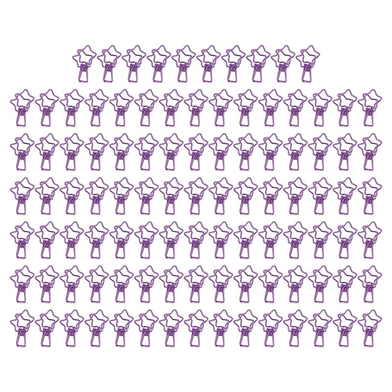 100pcs Star Binder Clips Cute Cartoon Hollow Strong Clamping Force