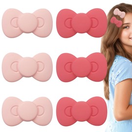 6 PACK Pink Bow Hair Clips for Girls,Cute Bows Hair Barrettes Hairpin Alligator Clips Kawaii Hair Accessories for Women Girls