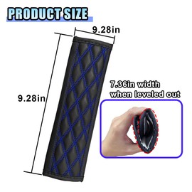 LAINLOY 2PCS Car Seat Belt Cover, Leather Car Seat Strap Pads, Comfort Driving Shoulder Cushion Protect Your Neck, Universal Strap Cover Decoration Accessories for Cars, Trucks, SUVs (Blue)