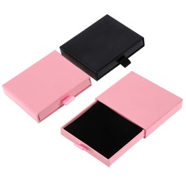 3 Pack Jewelry Gift Boxes, 3.14x2.75x0.66Inch Small Gift Boxes, Cardboard Jewelry Boxes, Drawer Type Jewelry Organizer Box, Jewelry Box for Women for Bracelets Earrings Necklaces Earring (Pink, Black)