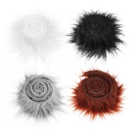 FUNOMOCYA 4pcs Faux Fur Ribbon Soft Artificial Fur Trim for Craft Projects Clothing Decoration and DIY Home Decor Black White Light Grey Coffee