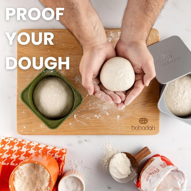 Babadoh BIG Silicone Pizza Dough Proofing Containers with Lids |