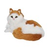 Simulation Furry Cat Figurine Home Cute Funny Synthetic Fur Cat