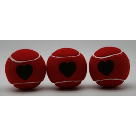 Price's 1 x 3 Heart Motif Tennis Balls in a Tube (Red)