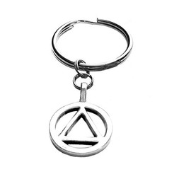 Heart Projects Pewter AA Symbol 12 Step Charm Keychain, Bag Charm, Recovery Anniverary Gift