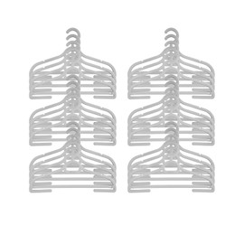 24 x Children's Coat Hangers for Clothes Kids Child Toddler Non-Slip Strong Bulk 100% Recycled Plastic Junior Hangers – Soft Grey