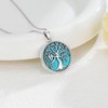 BETHZA Turquoise Tree of Life Necklace 925 Sterling Silver Genuine