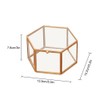Hexagon Shape Geometric Transparent Glass Flower Room Glass Ring Box