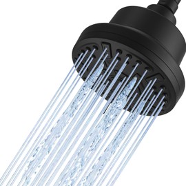 Kroias Black Filtered Shower Head High Pressure 7 Modes Shower Heads with Filter for Hard Water Adjustable Replacement Remove Chlorine and Harmful Substances,ABS