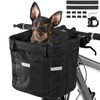 Goldmiky Foldable Bicycle Basket, Front Bicycle Basket for Dogs, Easy