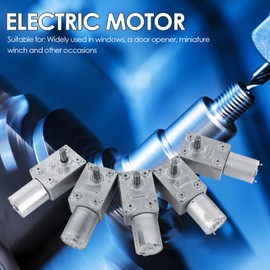 Akozon Gear Motor Reversible High Torque Turbo Worm Gear DC Motor DC 12V Metal Speed Reduction Electric Motor 5/6/20/40/62 (rpm) (6RPM)