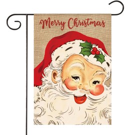 HOMFREEST Merry Christmas Santa Garden Flag 12x18 Inches Cute Santa Claus Xmas Yard Flag Decorative Winter Holiday Outside Decor for Porch Patio Lawn Display H23056G
