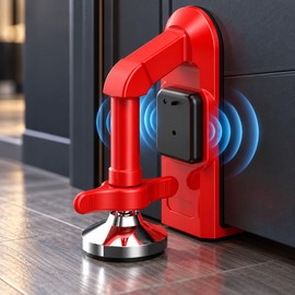 Portable Door Stop Alarm for Travel – Adjustable Metal Door Brace with 80dB Vibration Alert for Hotels and Apartments