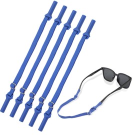 vibedor 5 PCS Adjustable Glasses Straps, No Tail Eyewear Retainer Glass Straps Universal Fit Rope, Sport Holder Strap for Men's, Kids', Women's Glasses and Sunglasses（Blue）