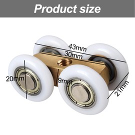 Pack of 2 Wheels for Sliding Doors, Sliding Door Roller, Wheels for Sliding Door, Trolley for Sliding Gates, Suitable for Balcony, Kitchen, Dining Room, Bathroom and Bathroom