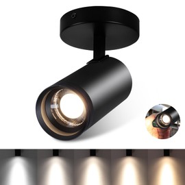 SWORDFORCE 5-Color Zoomable LED Ceiling Spotlight 20W Directional Ceiling Spot Lights Indoor Flush Mount Adjustable Spotlight Fixtures Dimmable Spotlight for Living Room Wall Pictures