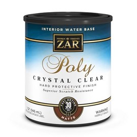 ZAR 34412 Antique Flat Aqua Water Based Polyurethane, QT, No Color