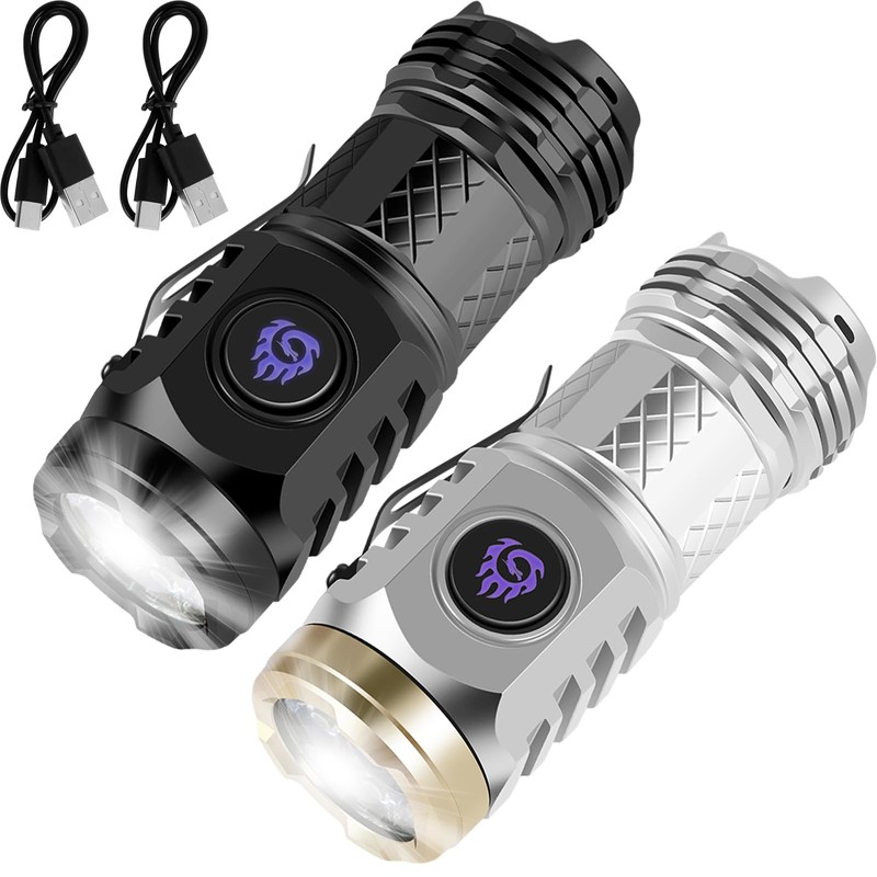 2Pcs German Three-Eyed Monster Mini Flashlight, Super Power Thumb Light