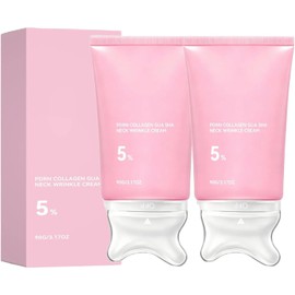 Crema Reafirmante de Cuello con PDRN, Colágeno y Gua Sha, Cuidado Antiarrugas y Lifting para Piel Flácida, Potencia la Elasticidad y Alisa las Líneas Finas (2PCS)