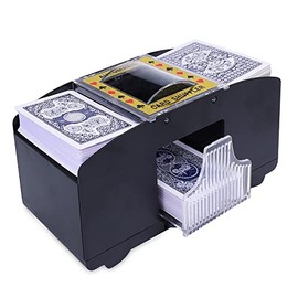 Barajador de Cartas, Mezclador de Cartas de Plástico a Pilas, Barajador de Tarjetas Automático de 2 Barajas, Barajador Automático de Cartas, Herramienta de Juego de Cartas para Fiesta en Casa