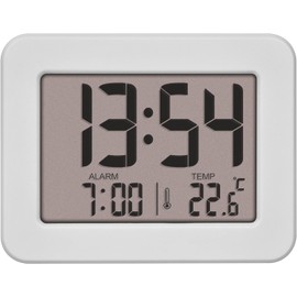 Despertador digital TFA Dostmann 60.2044.02 con temperatura y alarma – compacto blanco