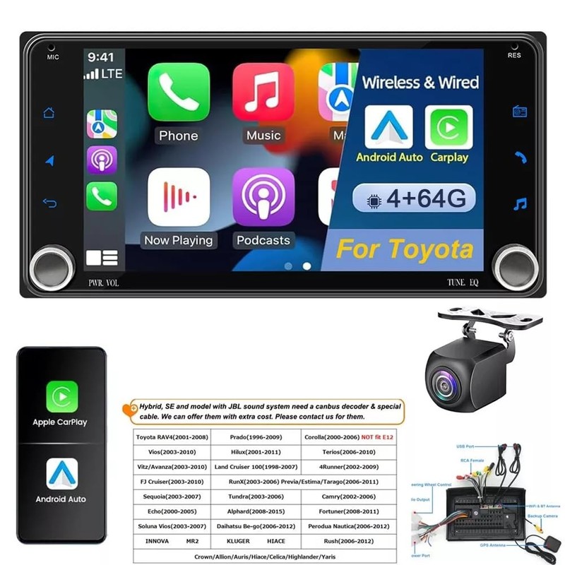 Slakerbe Android 14 Double Din Car Stereo Upgrade Radio for