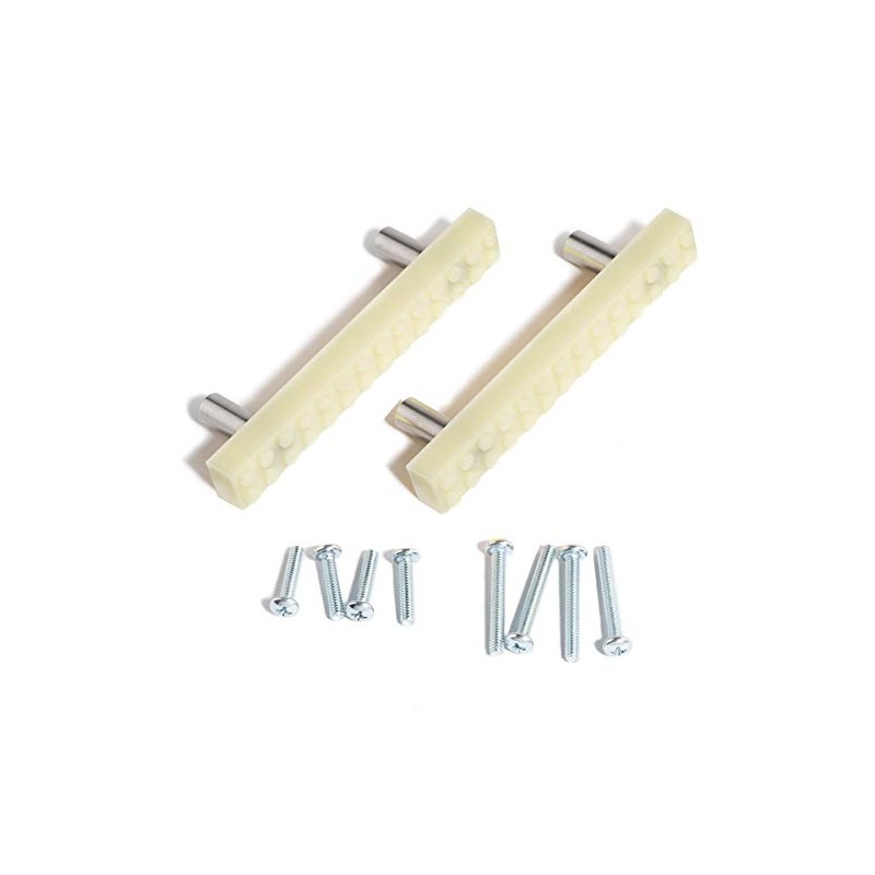 Set of 2 Build-On Brick Drawer Pulls (Glow-in-The-Dark)