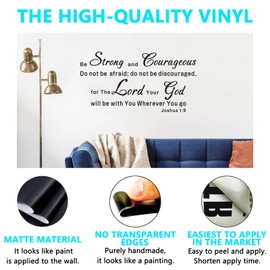 AnFigure Inspirational Wall Decals, Quotes Wall Decal, Christian Bible Verse Religious Nursery Boys Baby Kids Family Vinyl Art Home Decor Stickers Be Strong and Courageous Do Not Be Afraid 28.6"x15"
