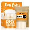 PureRootss,Dry Shampoo Powder & Refill X2 | Unscented, Non-Aerosol |