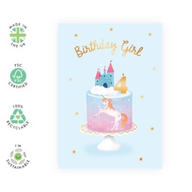 CENTRAL 23 4 Year Old Girl Birthday Card - Unicorn Theme