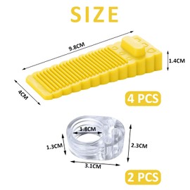 4 Pieces Rubber Door Stoppers with 2 Pieces Transparent Bearing for Door Handle, Shock Absorption, Anti-Slip, Anti-Collision, Protection for Doors and Windows Made of Rubber