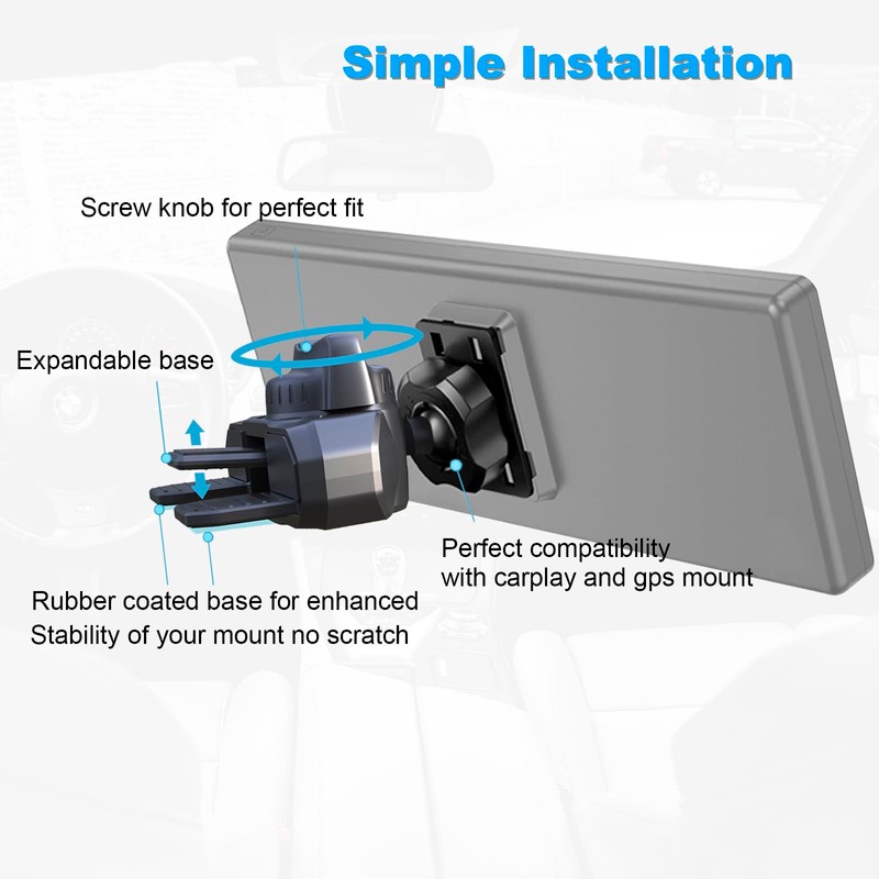 JCTRIWAY CD Mount for Carplay Screen, 360° Rotation CD Slot