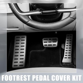 X AUTOHAUX 1 Set Anti Slip No Drilling Aluminum Alloy Brake Gas Accelerator Foot Pedal Pads for Hyundai Tucson Sonata 2016-2021 for Kia Sorento Optima 16-20 for Kia K5 2021-2022 Silver Tone