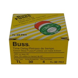 Bussman TL-30PK4 30 Amp TL Edison Plug Time Delay Fuse 4 Count